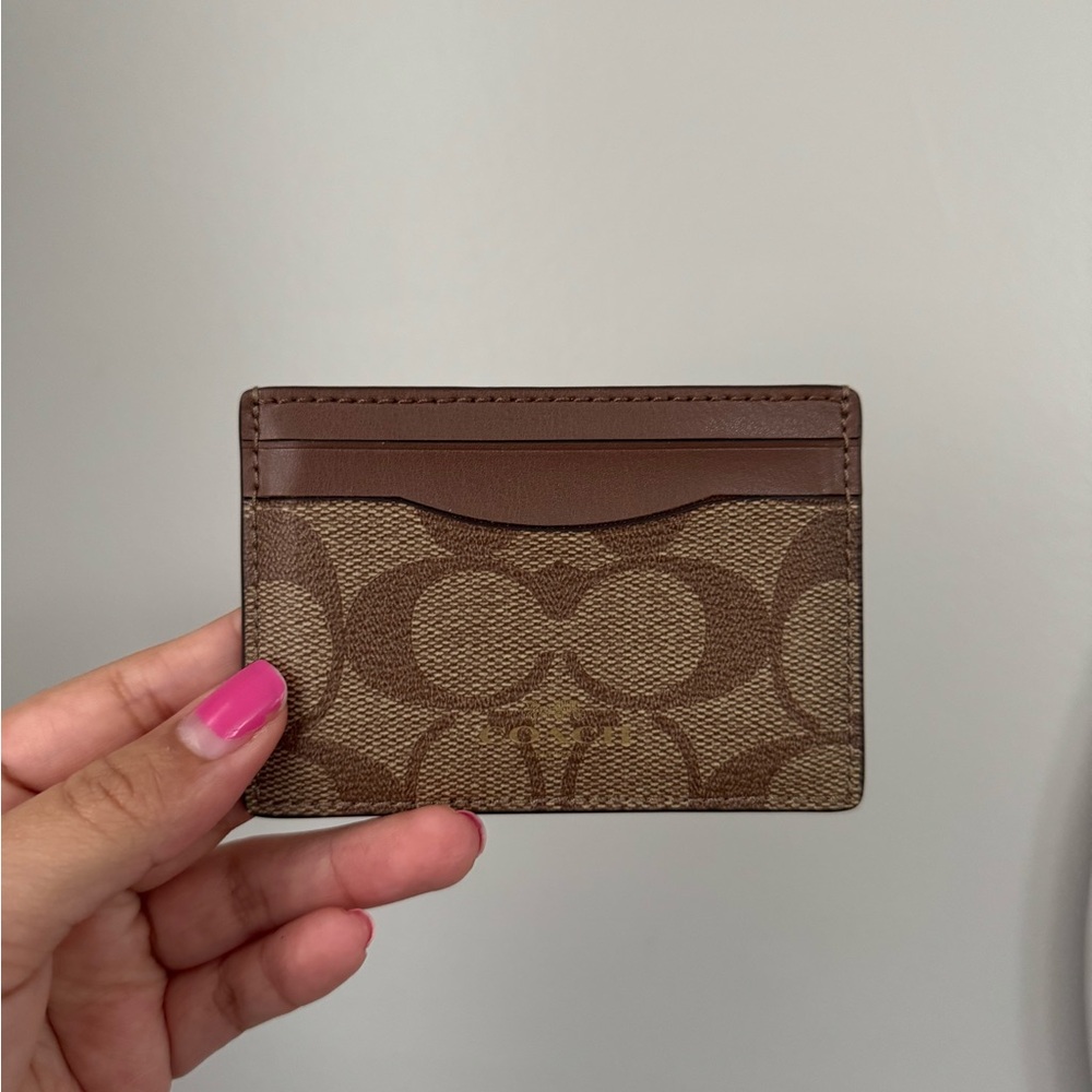 Coach Tan and Brown Card Holder